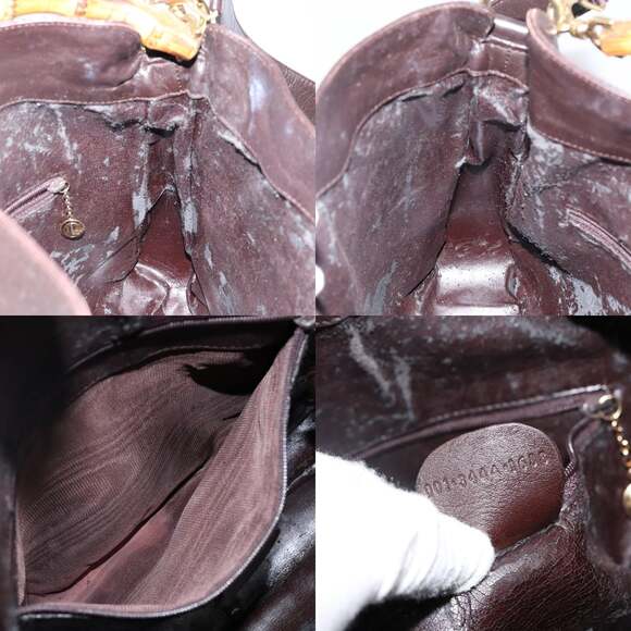 GUCCI Bamboo Hand Bag Leather Brown Gold 001 3444 001 3444 - Picture 12 of 12